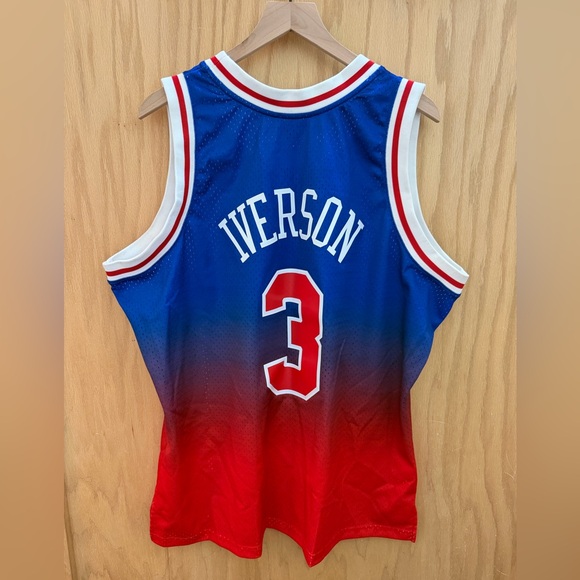 Mitchell & Ness 1996-97 Allen Iverson Philadelphia 76ers Jersey 2XL - Picture 7 of 7